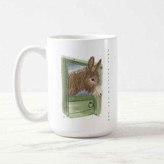 Donkey Cup - Niedlich - nur für Sie gewartet - Kaffeetasse (Links)