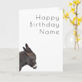 Donkey Deko Birthday Karte (Gelbe Blume)