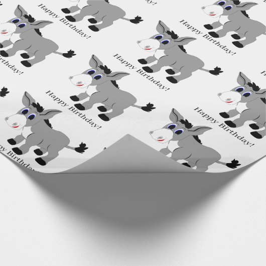 Donkey Design Geburtstag Geschenkpapier (Ecke)