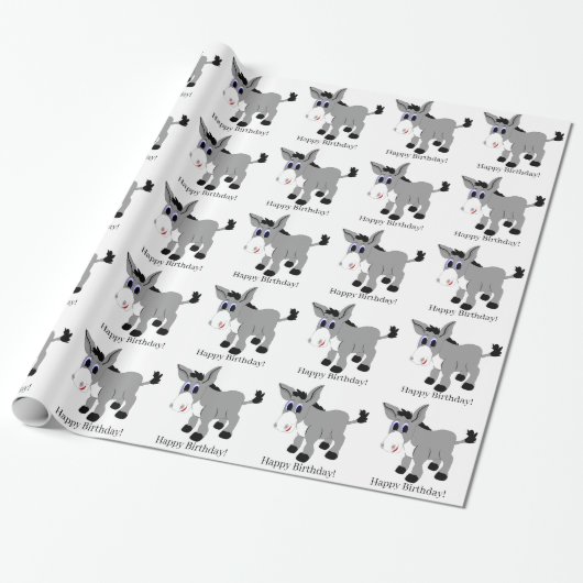 Donkey Design Geburtstag Geschenkpapier (Ungerollt)