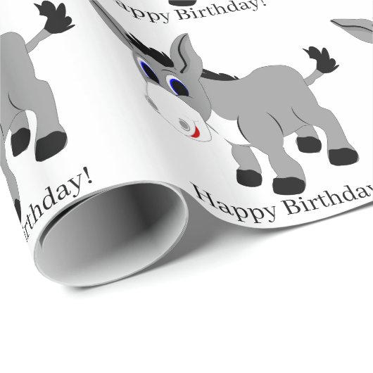 Donkey Design Geburtstag Geschenkpapier (Rolleneckpunkt)