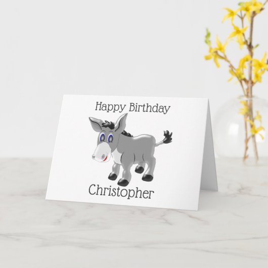 Donkey Design Geburtstag Karte (Gelbe Blume)