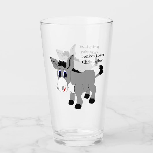 Donkey-Design Glas (Vorderseite)