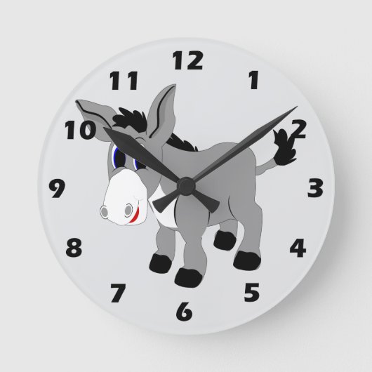 Donkey Design Runde Wanduhr (Vorderseite)