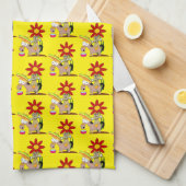 Donkey Dog Floral Kitchen Handtuch (Viertel Falte)