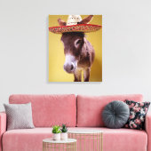 Donkey (Equus hemonius) wearing straw Leinwanddruck (Insitu (Wohnzimmer))