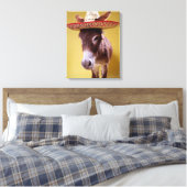 Donkey (Equus hemonius) wearing straw Leinwanddruck (Insitu (Schlafzimmer))