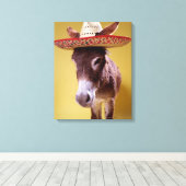 Donkey (Equus hemonius) wearing straw Leinwanddruck (Insitu (Holzboden))