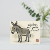 Donkey Etegami Postcard Postkarte (Stehend Vorderseite)