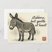 Donkey Etegami Postcard Postkarte (Vorne/Hinten)