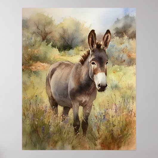 Donkey Farm Animal Art Print Poster (Vorne)