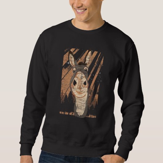 Donkey Farm Animal Face Bauer Donkey Sweatshirt (Vorderseite)