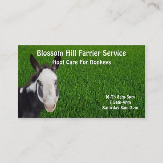 Donkey Farrier Business Card Visitenkarte (Vorderseite)
