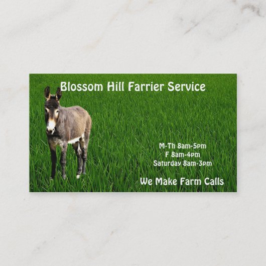 Donkey Farrier Business Card Visitenkarte (Vorderseite)