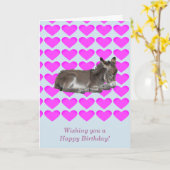 Donkey Foal auf rosa Herzen Karte (Gelbe Blume)