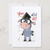 Donkey Genius Abschluss - Nerd Brille und Cap Einladung (Vorderseite)