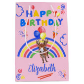 Donkey Gift Bag in Pink Mittlere Geschenktüte (Vorderseite)