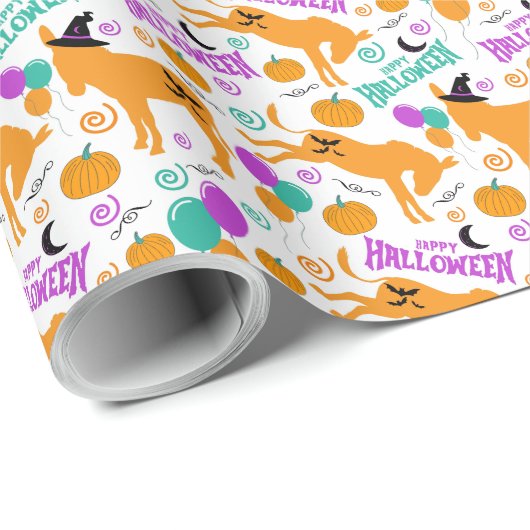 Donkey Halloween Geschenkpapier (Rolleneckpunkt)