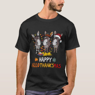 Donkey Happy Hallothanksmas Liebe Donkey Bauer T-S T-Shirt