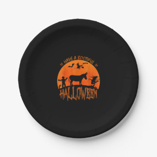 Donkey - Happy Halloween| Funny Beängstigend Costu Pappteller