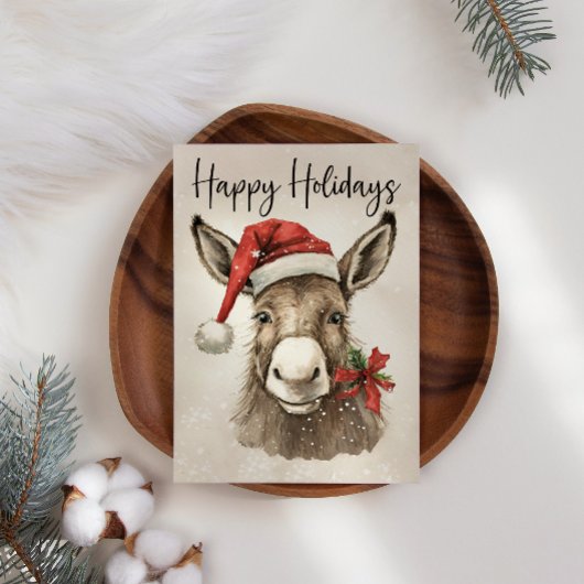 Donkey Happy Holidays Weihnachtskarte