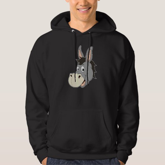 Donkey Head lächelnd Laughing Mule Zoo Tierfarme Hoodie (Vorderseite)