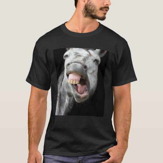 Donkey Horse Face Showing Off Cute and Face Anima T-Shirt (Vorderseite)