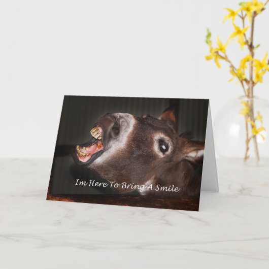 Donkey Ich bin hier, um ein Lächeln zu bringen Karte (Gelbe Blume)