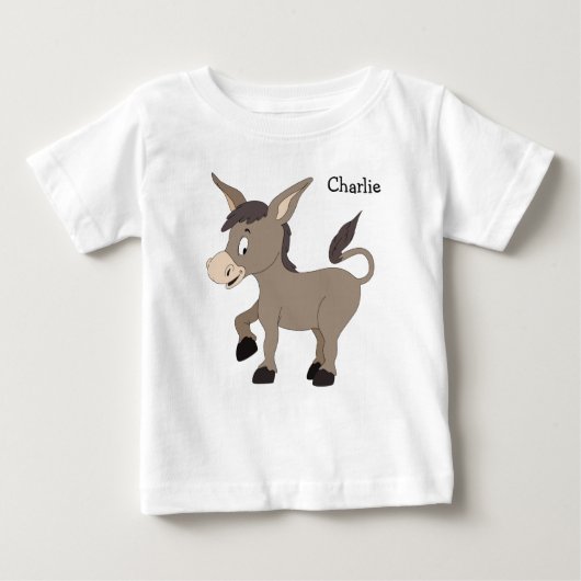 Donkey Illustration individuelle Name Bekleidung Baby T-shirt (Vorderseite)