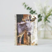 Donkey in Aquarellfarbe Postkarte (Stehend Vorderseite)