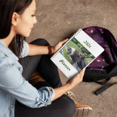 Donkey in Weide mit Hund lächeln Planer