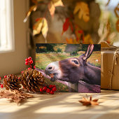 Donkey lächeln in einer Weide Postkarte