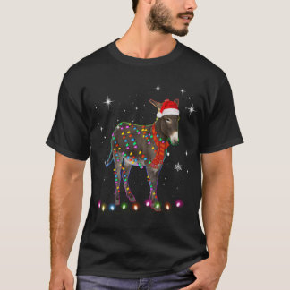 Donkey Lights Xmas Tree Funny Santa Donkey Christm T-Shirt