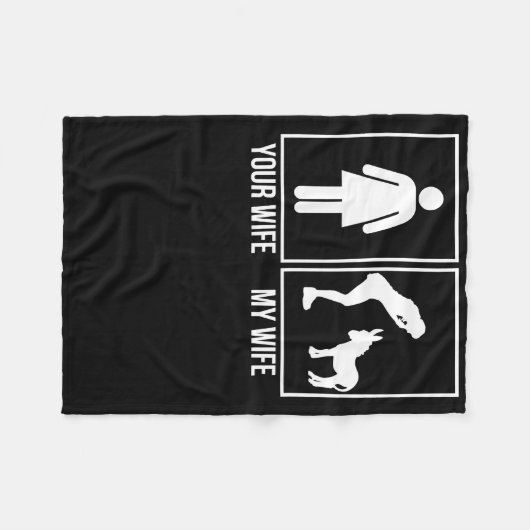 Donkey Lover Gift| Meine Ehefrau Liebe Donkey Fleecedecke (Vorderseite (Horizontal))