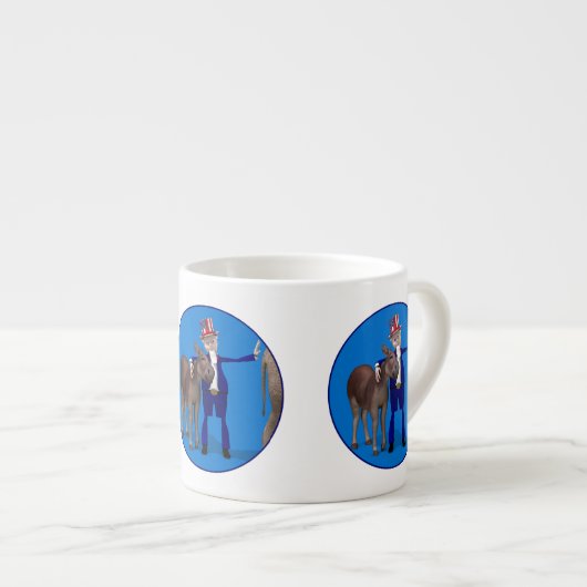 Donkey Lover Uncle Sam Espressotasse (Vorderseite Rechts)