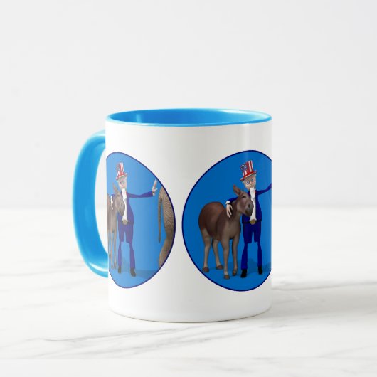 Donkey Lover Uncle Sam Tasse (Vorderseite Links)