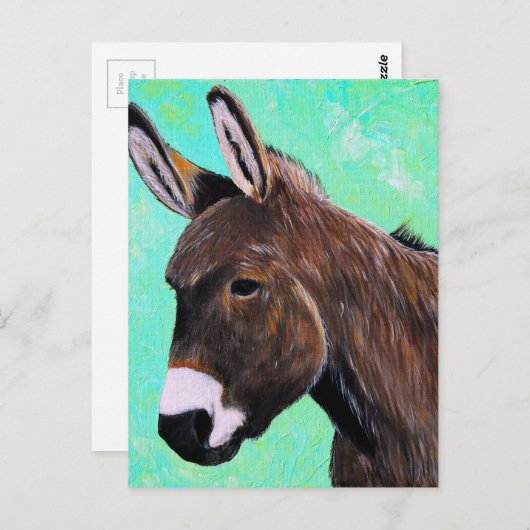 Donkey-Malerei Postkarte (Vorne/Hinten)