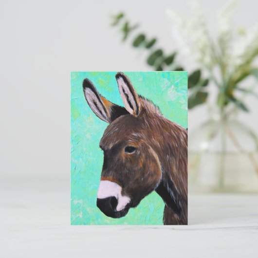 Donkey-Malerei Postkarte (Stehend Vorderseite)