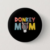 Donkey-Mama Funny Mule Farm Animal Button (Vorderseite)