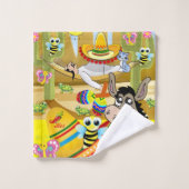 Donkey Mexican Man Sombrero Badewanne Handtuch Set (Waschlappen)