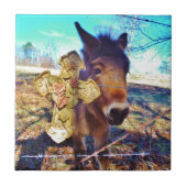 Donkey mit Rose Cross Fliese (Vorderseite)
