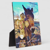 Donkey mit Rose Cross Fotoplatte (Seite)