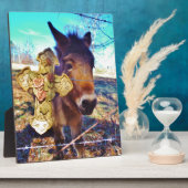 Donkey mit Rose Cross Fotoplatte (Seite)