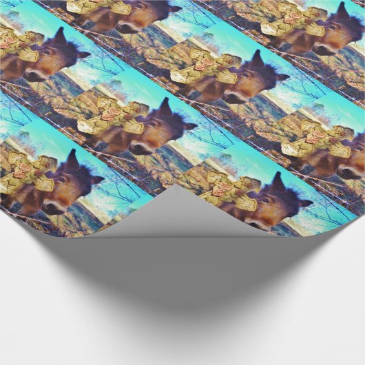 Donkey mit Rose Cross Geschenkpapier (Ecke)