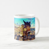 Donkey mit Rose Cross Kaffeetasse (VorderseiteRechts)
