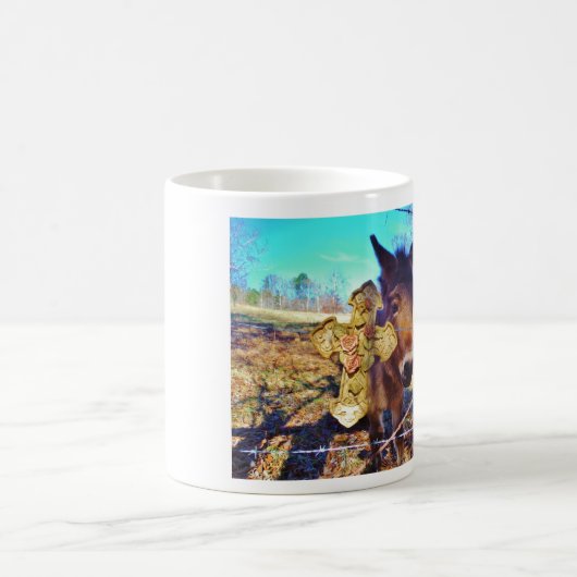 Donkey mit Rose Cross Kaffeetasse (Mittel)