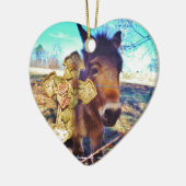 Donkey mit Rose Cross Keramikornament (Links)