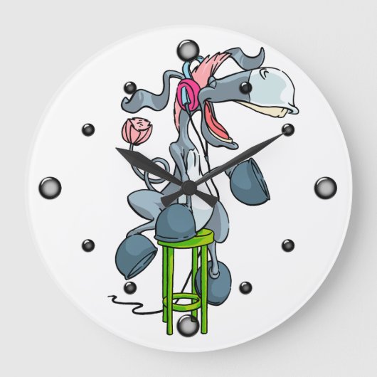 Donkey Music Wall Clock Große Wanduhr (Vorderseite)