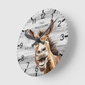 Donkey Niedlich Personalisiert Runde Wanduhr (Winkel)