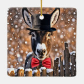 Donkey Niedlicher und sonniger Weihnachtsurlaub Keramikornament (Rückseite)